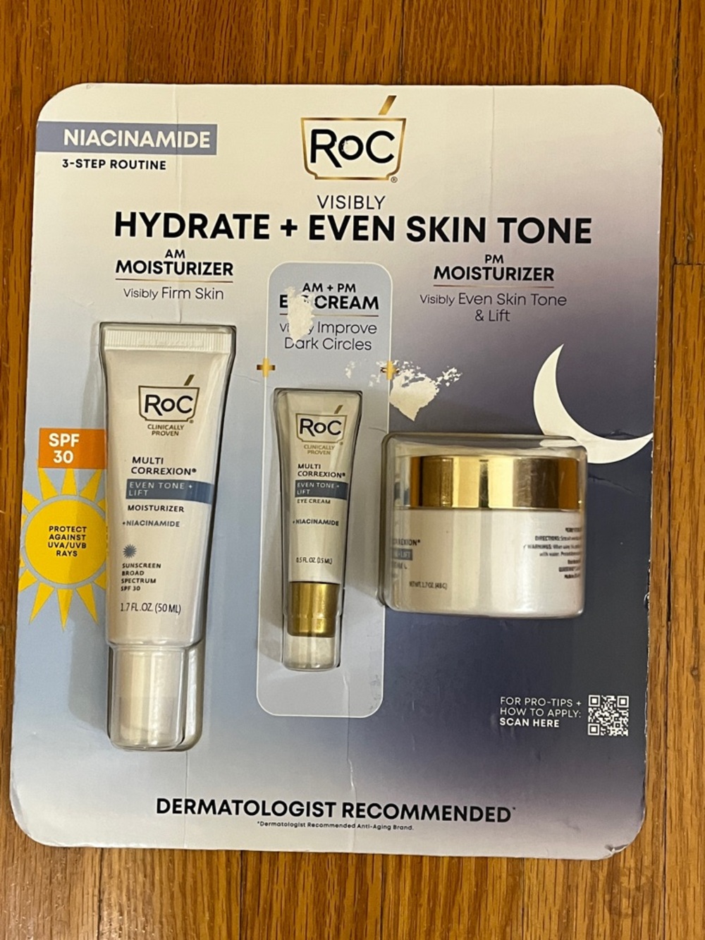 ROC Hydrate and even skin tone 3 step routine moisturizer and eye cream lot